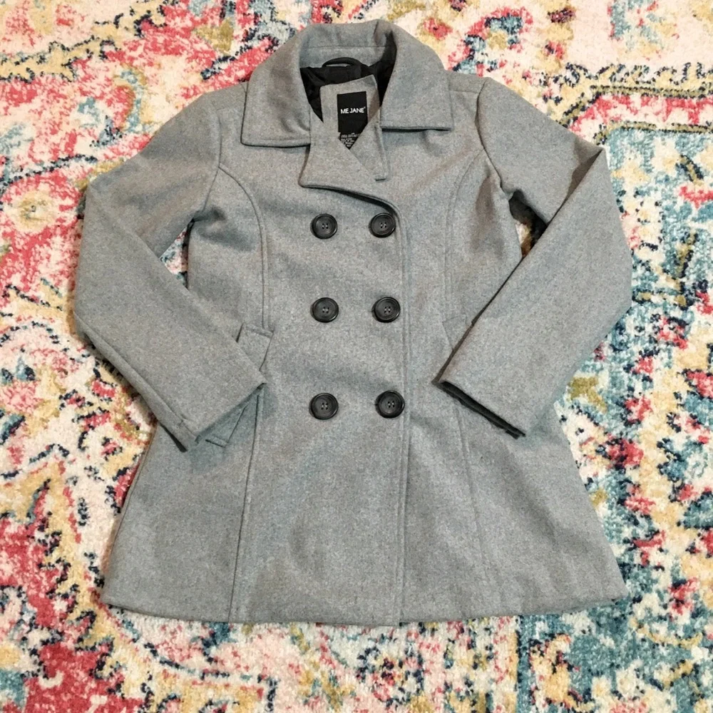 Girls “Me Jane” Grey Pea Coat. Size 14. NWT - Picture 1 of 7